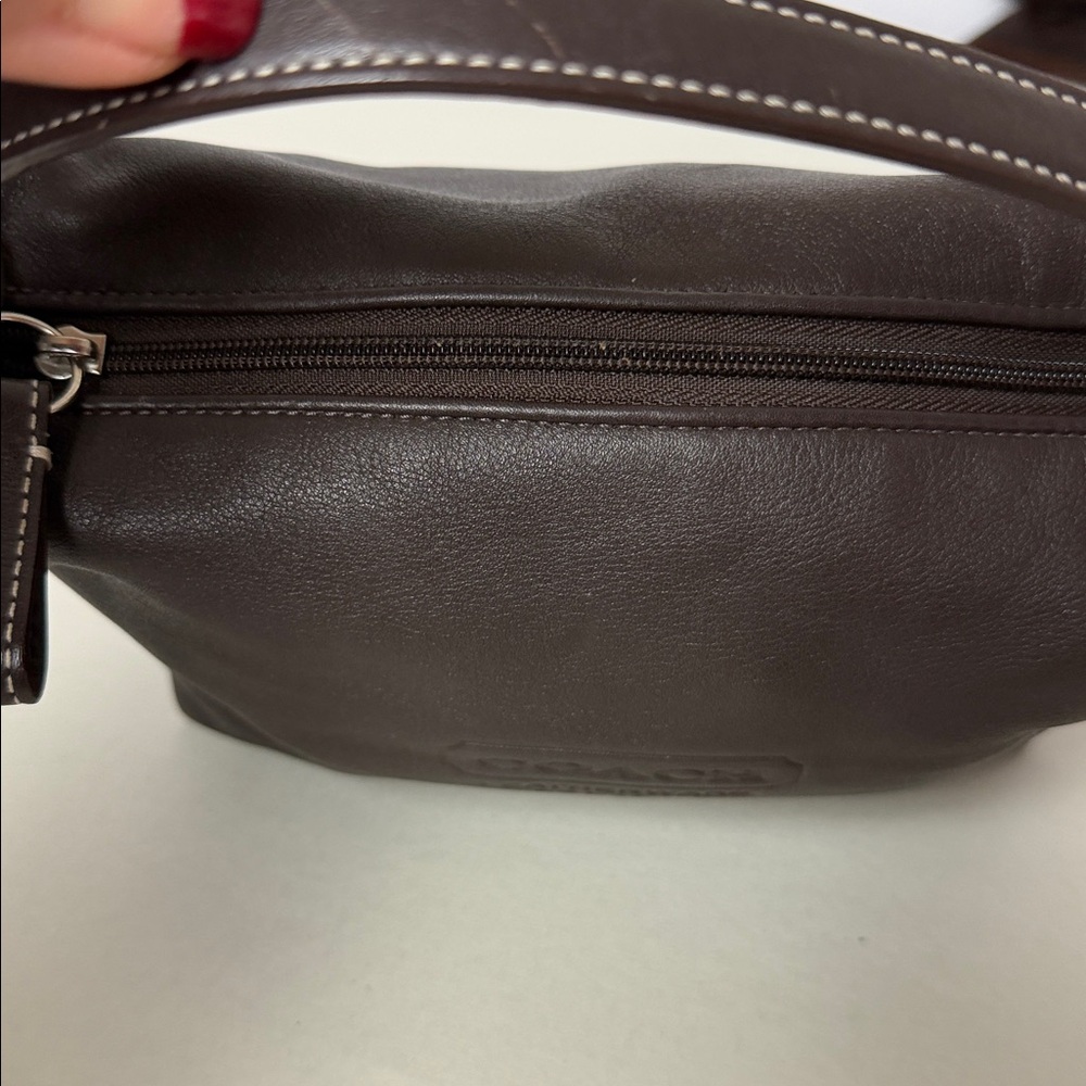 Coach Mini Leather Pouchet Bag Brown Y2K - Picture 10 of 12